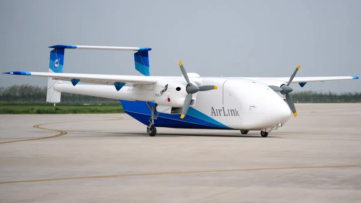 HH-200 unmanned freighter on the ramp in AirLink livery